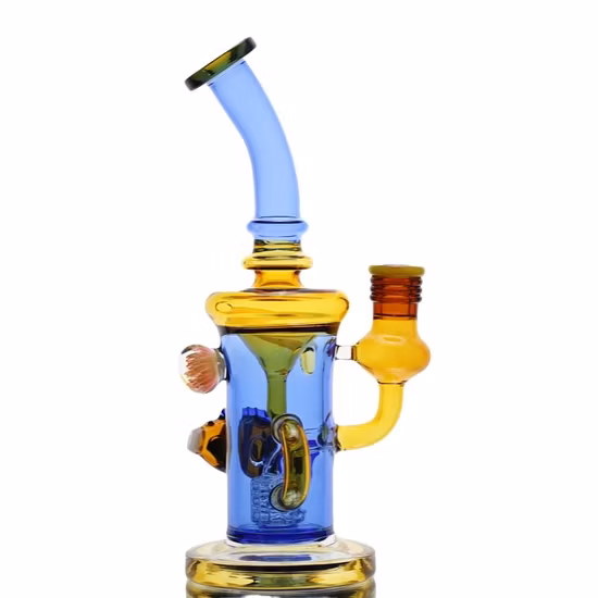 2021 New Colored Glass Water Smoke Pipe Set Glass DAB Rigs Smoking Accessories with Ash Catcher