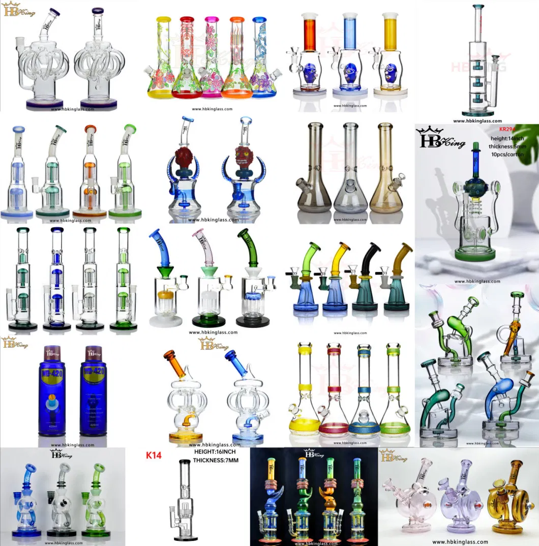 Wholesale Hookah New Popular Style Big Tall Colored DAB Rig Glass Water Smoking Glass Water Pipe