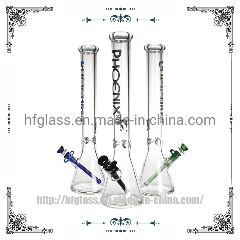 18 Inches 7mm Thickness Phoenix Star Hot Sale Beaker Pipe 18K Golden Logo Plastic Clip Big Pipe Hookah China Wholesale Glass Smoking Water Pipe