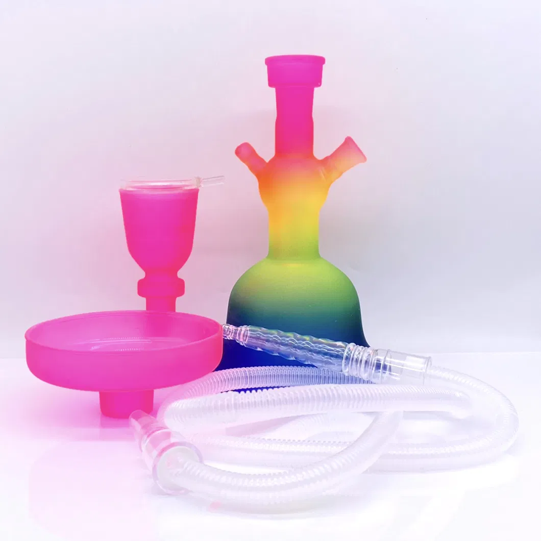 Factory Wholesale Clear Transparent Glass Hookah LED Light Smoking Set Water Pipes Shisha Narguile Full Large Chicha Comprehensive