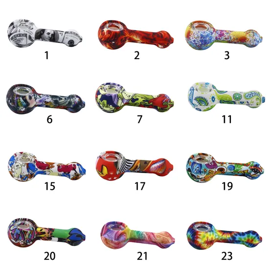 Siliclab Tie Dye Glass Bowl Pyrex Crack Silicone Smoking Pipe