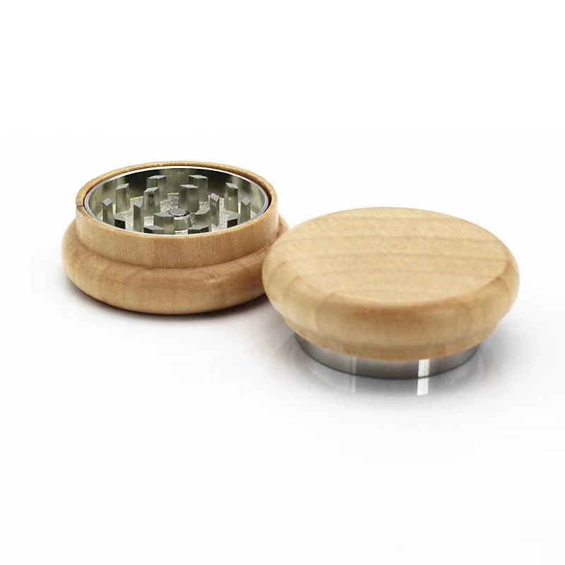 USA Free Ship 55mm 2 Layer Wood Grinder Wooden Spice Crusher Herb Grinder Crusher 2parts for Smoking Accessories Rolling Tray Pipe