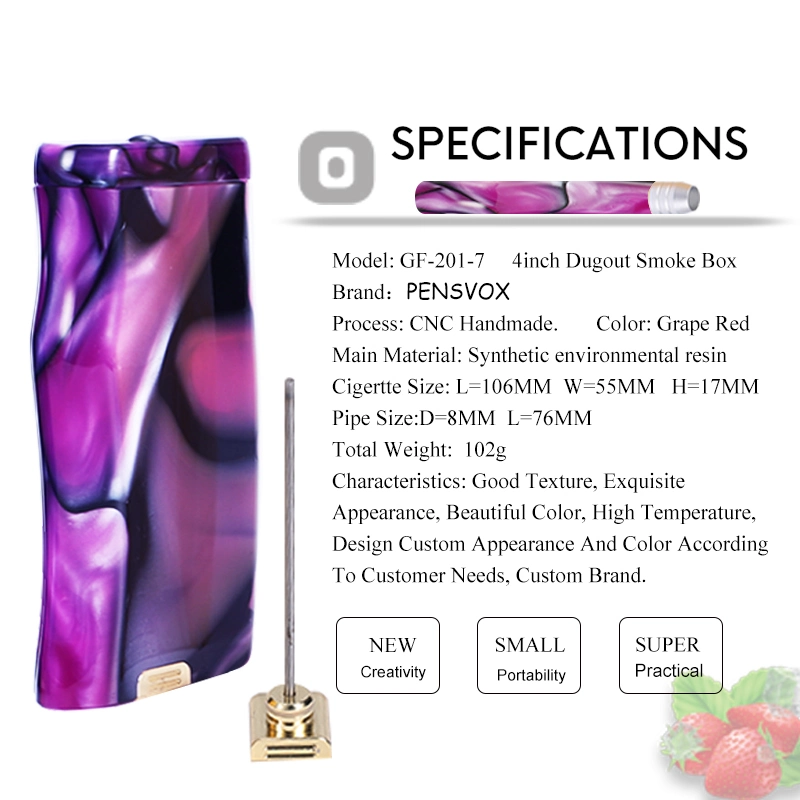 New Handmade Customizable Resin Cigarette Case with Party Items Tube Storage Jar Box Container Box Smoking Pipe