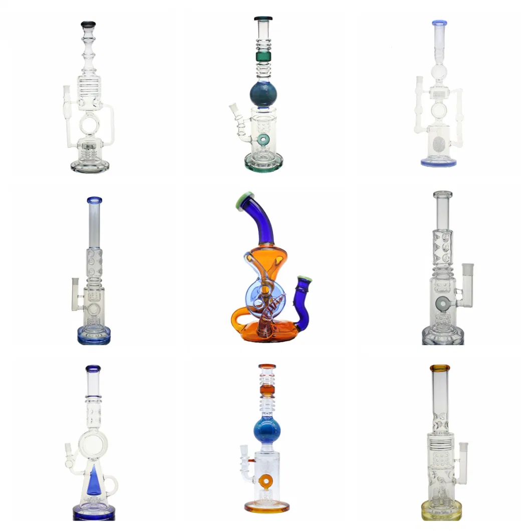 2021 New Colored Glass Water Smoke Pipe Set Glass DAB Rigs Smoking Accessories with Ash Catcher