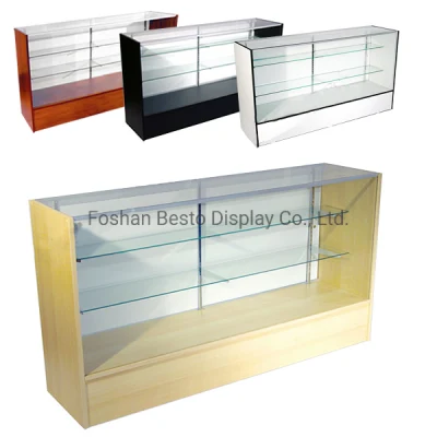 4 Feet White Display Case with Full Vision Design Made of Melamine MDF and Temper Glass for Vape Store, Smoke Shop, Cigarette Store, Electronics Store.