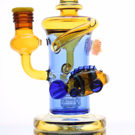 2021 New Colored Glass Water Smoke Pipe Set Glass DAB Rigs Smoking Accessories with Ash Catcher