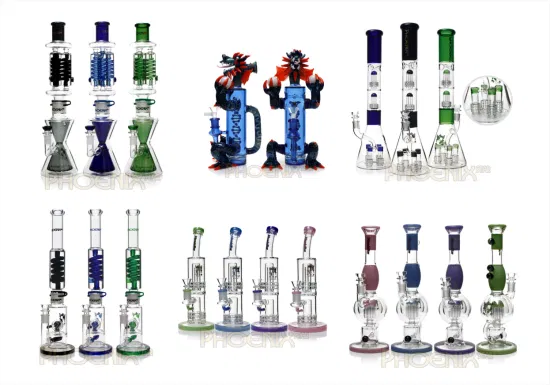 18 Inches Tall Freezable Coil Glass Pipes with Double Beaker Bottom Hookah Freeza Glass Smoking Water Pipe