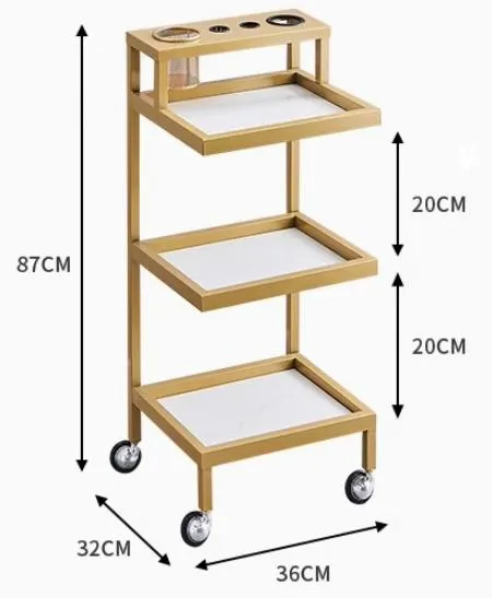Stainless Steel Salon Tray on Wheels Rolling