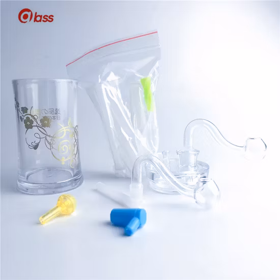 New 4.5 Inch Plastic Oil Burner Pipe Water Pipes with 10mm Male Thick Pyrex Glass Oil Burner Pipe Silicone Tube for Smoking
