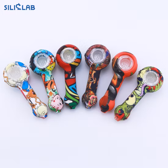 Siliclab Tie Dye Glass Bowl Pyrex Crack Silicone Smoking Pipe